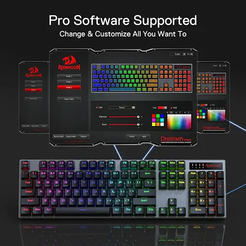 Redragon Dharma Pro K556 Pro Wireless Mechanical RGB Gaming Keyboard With Red Switch