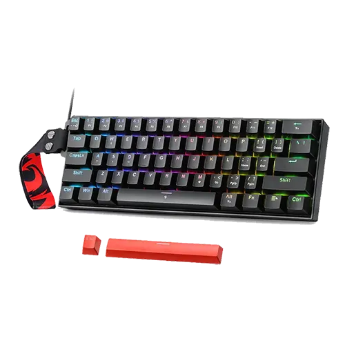 Redragon Fizz K617 Mechanical RGB Gaming Keyboard With HE Magnetic Switch, Black Strap