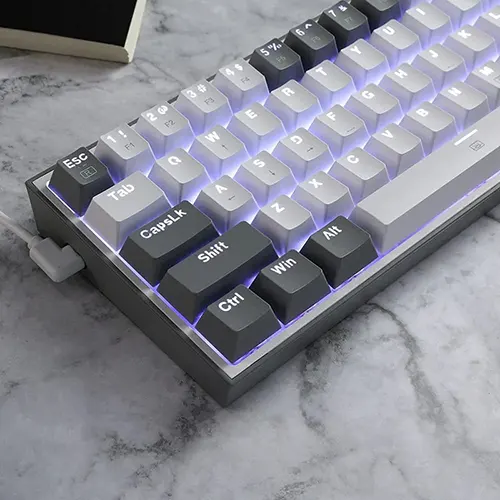 Redragon Fizz K617 White and Grey Mechanical RGB Gaming Keyboard With Red Switch