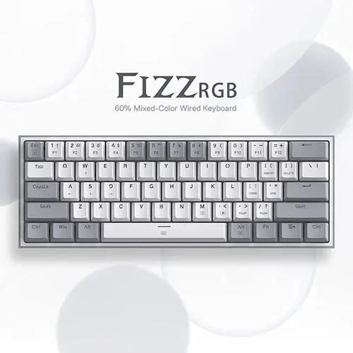 Redragon Fizz K617 White and Grey Mechanical RGB Gaming Keyboard With Red Switch
