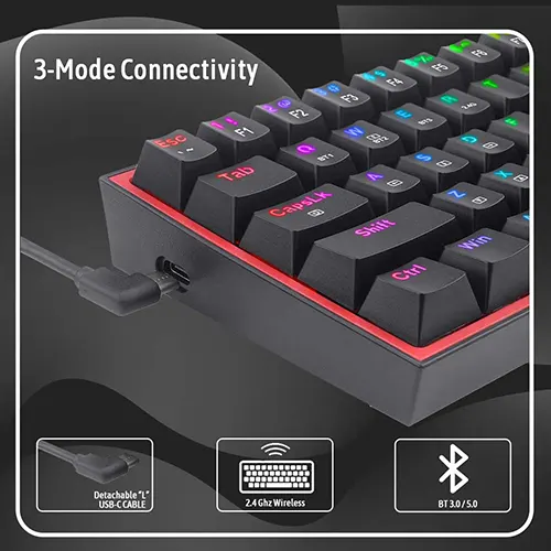 Redragon Fizz Pro K616 Wireless Mechanical RGB Gaming Keyboard With Red Switch