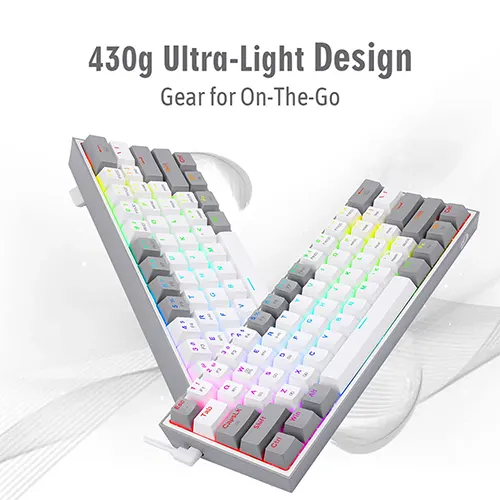 Redragon Fizz Pro K616 White and Grey Wireless Mechanical RGB Gaming Keyboard With Red Switch