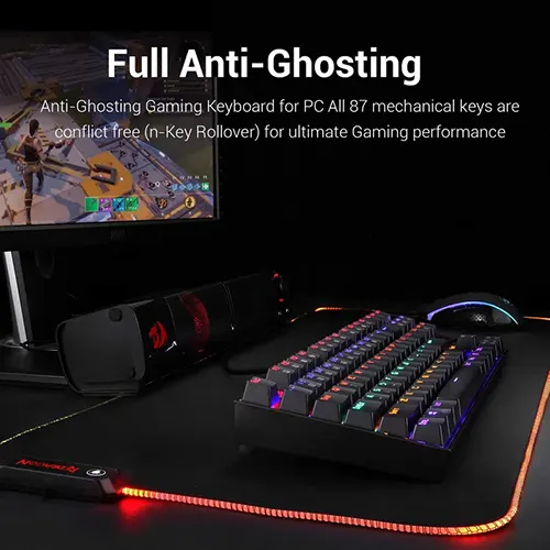 Redragon Kumara K552 TKL Rainbow Backlight Mechanical Gaming Keyboard With Outemu Red Switch