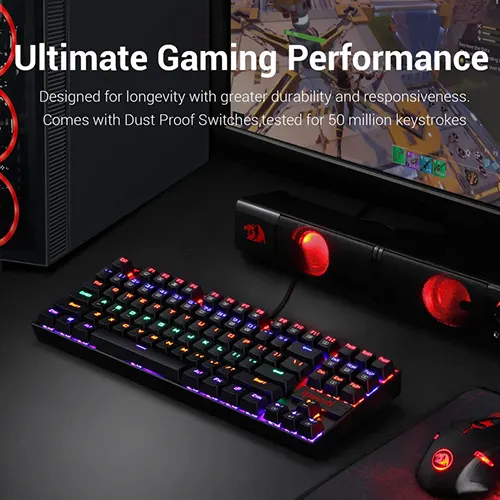 Redragon Kumara K552 TKL Rainbow Backlight Mechanical Gaming Keyboard With Outemu Red Switch