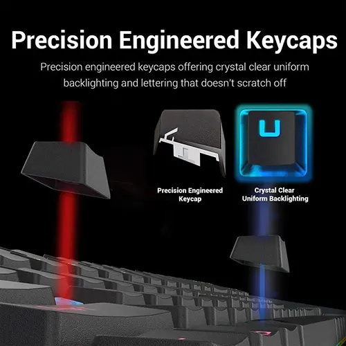 Redragon Kumara K552 TKL Rainbow Backlight Mechanical Gaming Keyboard With Outemu Red Switch