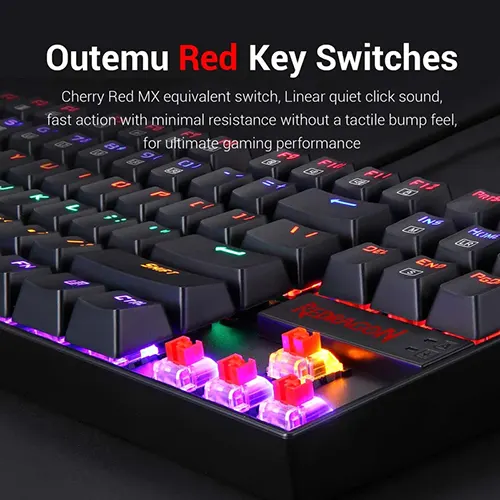 Redragon Kumara K552 TKL Rainbow Backlight Mechanical Gaming Keyboard With Outemu Red Switch