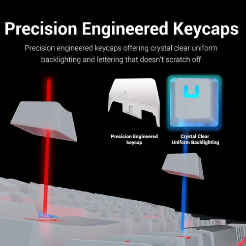 Redragon Kumara K552 TKL RGB Mechanical White Keyboard with Blue Switches