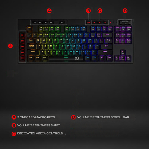 Redragon Vishnu K596 Pro RGB TKL Tri-Mode Keyboard with Red Mechanical Switches