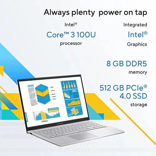 Asus Vivobook 15 X1504VAP-IN005WS Laptop (Intel Core 3 100U/Intel Graphics, Windows 11 home/Office 2024 Home)