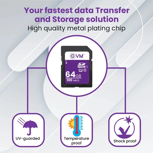 EVM 64GB Class 10 U1 SD HC Memory Card