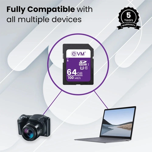 EVM 64GB Class 10 U1 SD HC Memory Card