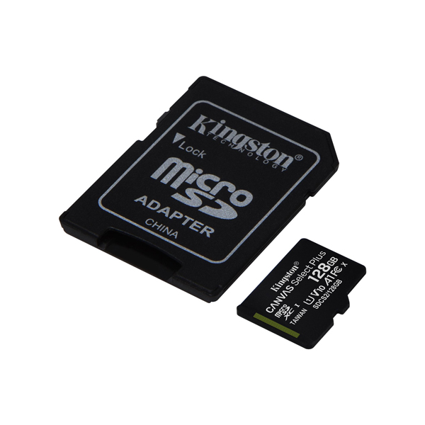 Kingston Canvas Select Plus microSD Memory Card 128GB with Adapter