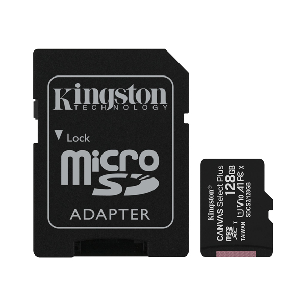 Kingston Canvas Select Plus microSD Memory Card 128GB with Adapter