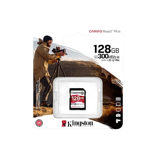 Kingston Canvas React Plus V90 128GB SD Memory Card