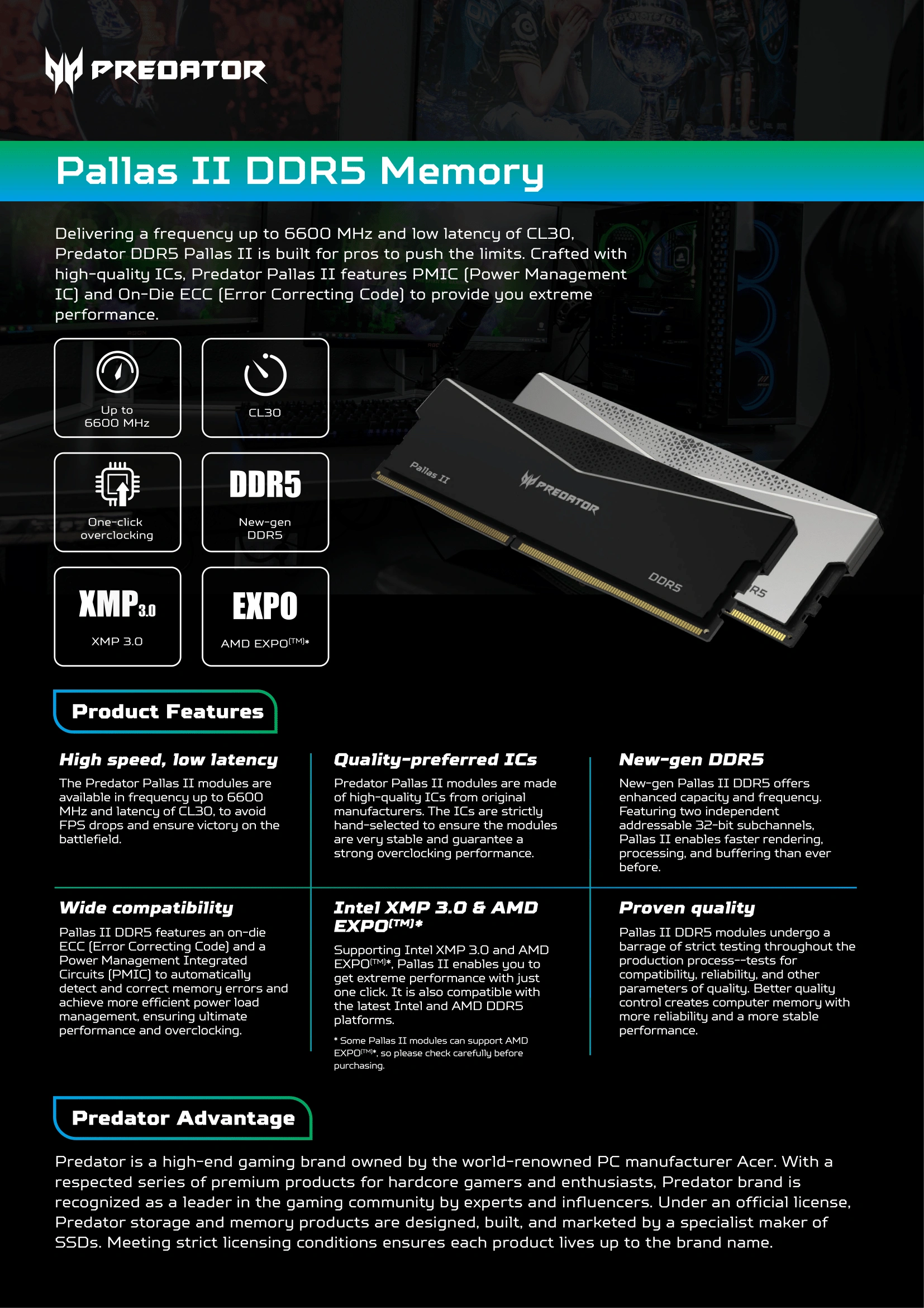 Acer Predator Pallas II BL.9BWWR.432 32GB RAM