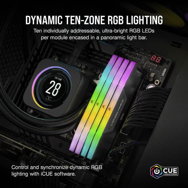 Corsair Vengeance RGB 32GB (16GB x 2) 5200MHz CL40 DDR5 RAM