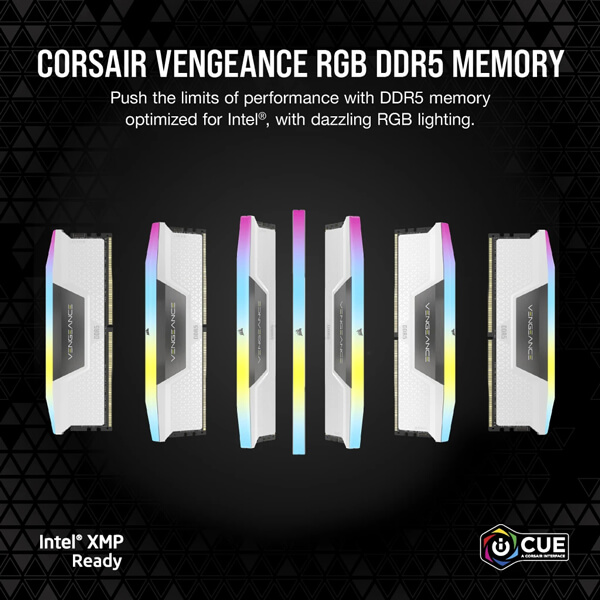 Corsair Vengeance RGB White 32GB (16GBx2) 6000MHz CL30 DDR5 Ram