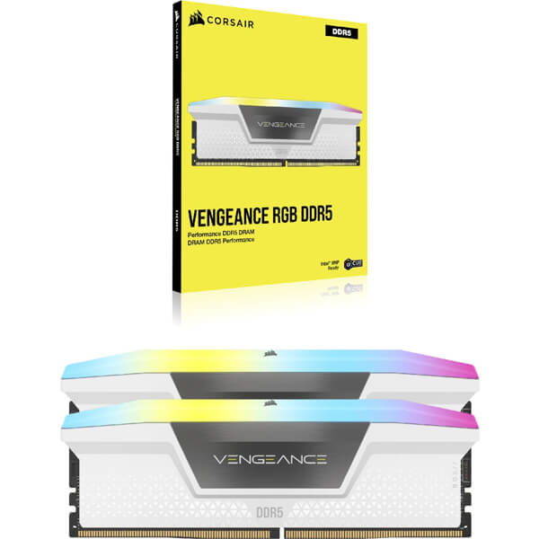 Corsair Vengeance RGB White 32GB (16GBx2) 6000MHz CL30 DDR5 Ram