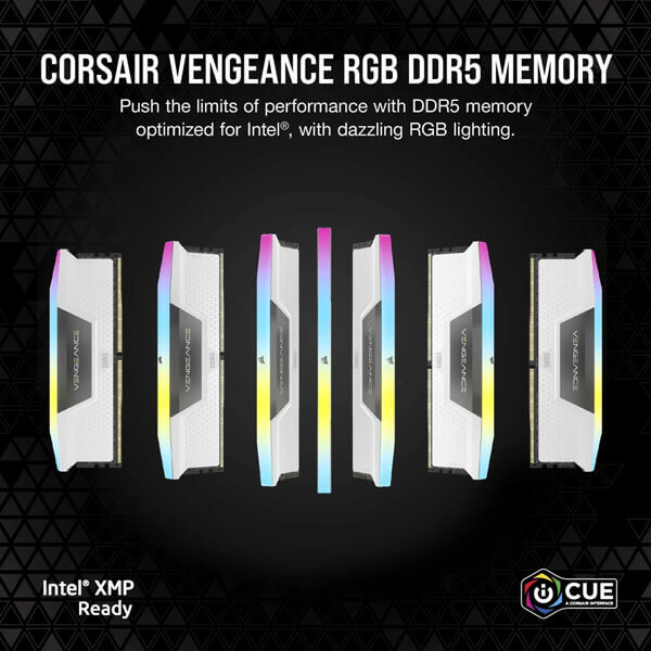Buy Corsair Vengeance RGB 64GB (32GBx2) DDR5 5600MHz CL40 White at