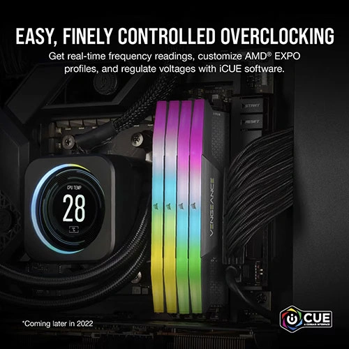 Corsair Vengeance RGB Grey 64GB (32GBx2) 5600MHz CL36 DDR5 RAM