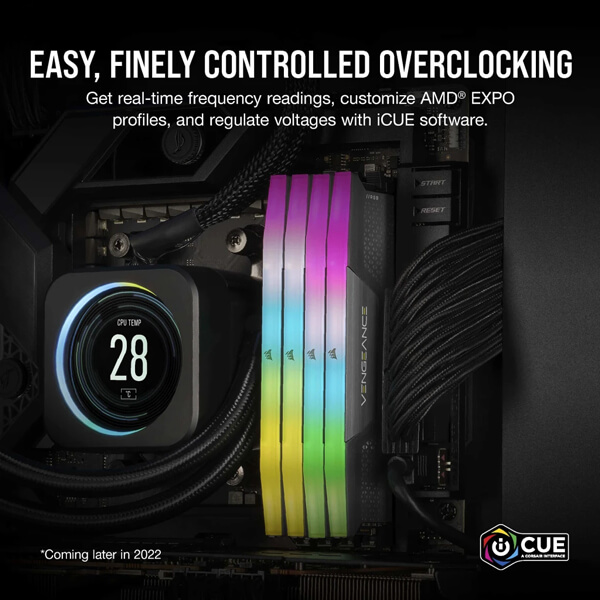 Corsair Vengeance RGB Series 64GB (32GBx2) 5600MHz CL40 DDR5 Ram