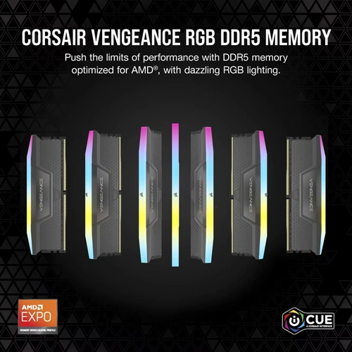 CORSAIR Vengeance RGB 64GB (32GBx2) 6000MHz CL40 DDR5 RAM