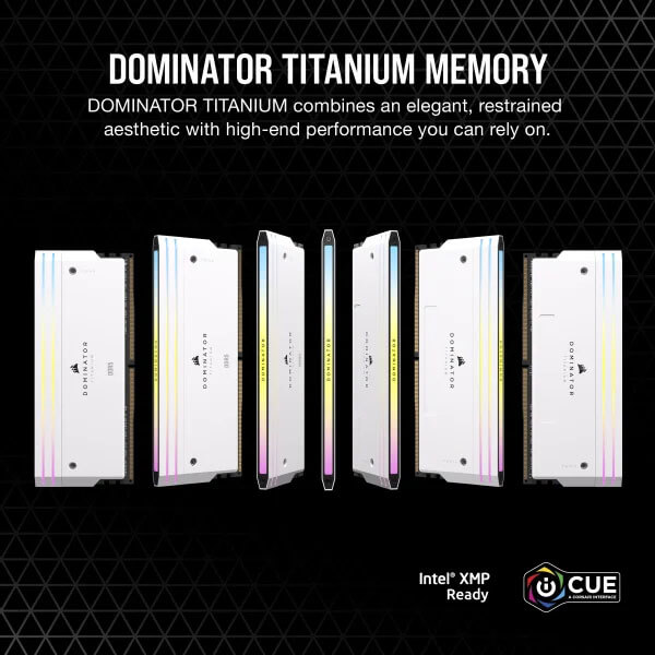 Corsair Dominator Titanium RGB White 32GB (16GBx2) 7200MHz CL34 DDR5 RAM