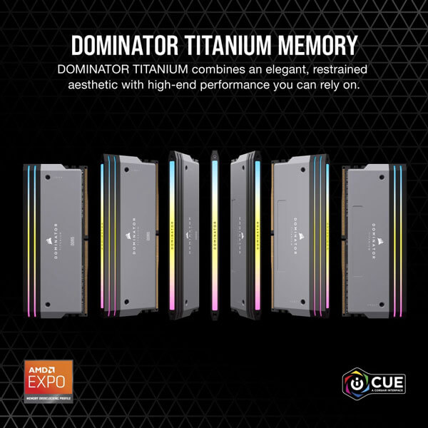 Corsair Dominator Titanium RGB Grey 64GB (32GBx2) 6000MHz CL30 DDR5 RAM
