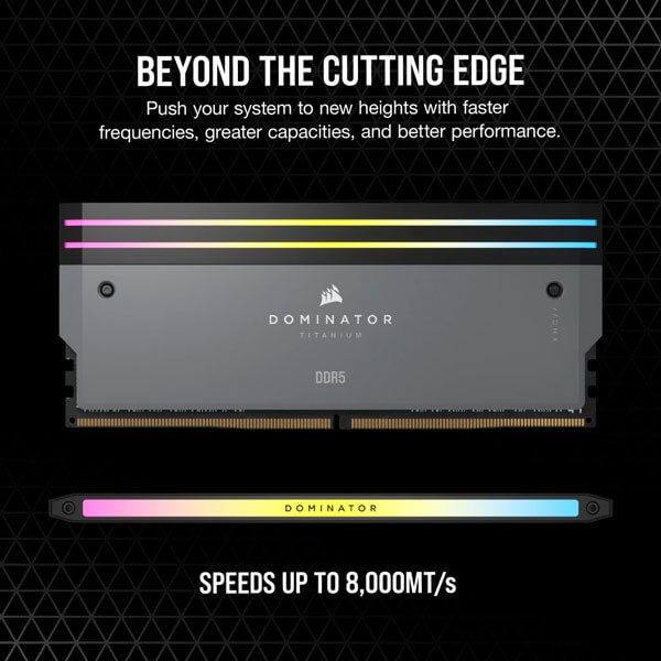 Corsair Dominator Titanium RGB Grey 64GB (32GBx2) 6000MHz CL30 DDR5 RAM