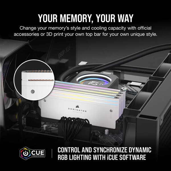 Corsair Dominator Titanium RGB White 64GB (32GBx2) 6600MHz CL32 DDR5 RAM