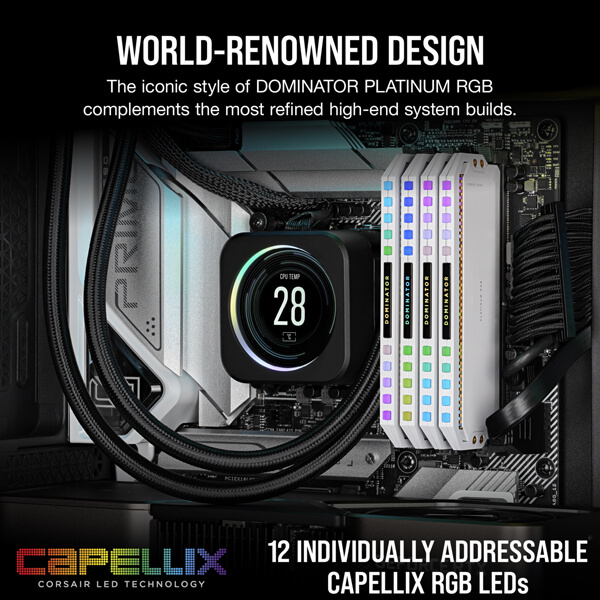 Corsair Dominator Platinum RGB White 32GB (16GBx2) 5600MHz CL36 DDR5 RAM