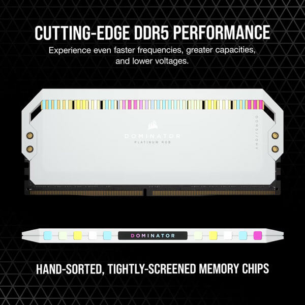Corsair Dominator Platinum RGB White 32GB (16GBx2) 6200MHz CL36 DDR5 RAM