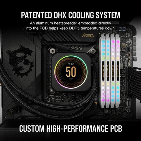 Corsair Dominator Platinum RGB White 32GB (16GBx2) 6200MHz CL36 DDR5 RAM