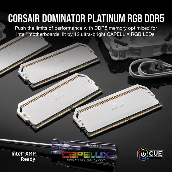 Corsair Dominator Platinum RGB White 64GB (32GBx2) 5600MHz CL40 DDR5 RAM