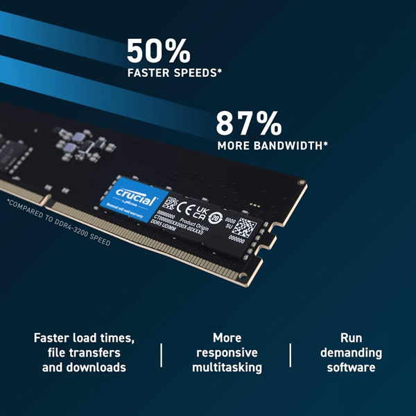Crucial 8GB 4800MHz CL40 DDR5 RAM