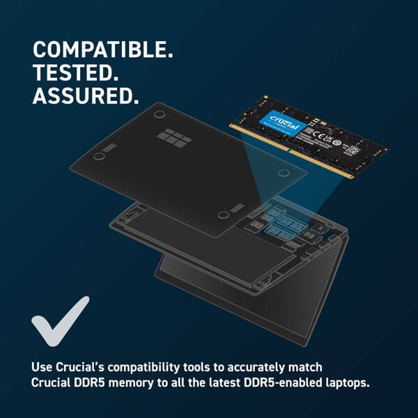 Crucial 16GB 4800MHz CL40 DDR5 Laptop RAM