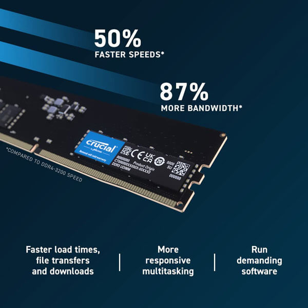 Crucial 16GB 4800MHz CL40 DDR5 RAM