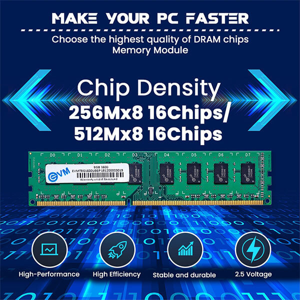 EVM 8GB (8GBx1) DDR3 1600MHz Desktop RAM