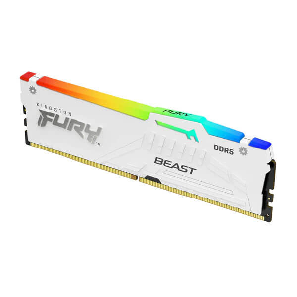 Kingston Fury Beast RGB XMP 16GB (16GBx1) DDR5 6000MHz Desktop RAM (White)