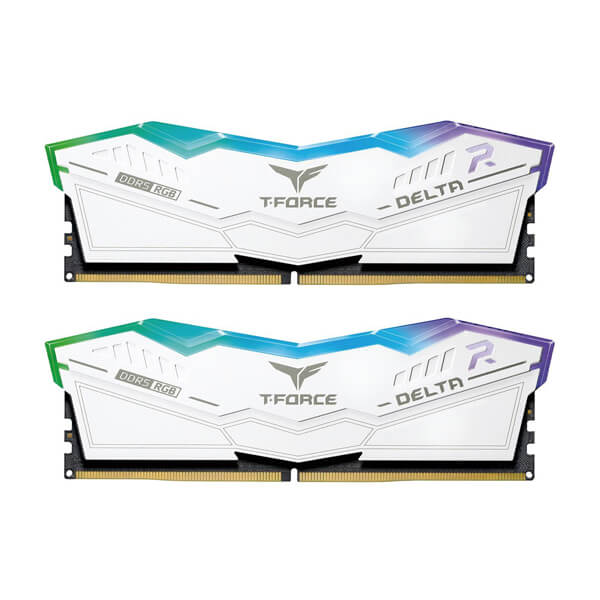 TeamGroup T-Force Delta RGB 64GB (32GBx2) DDR5 5200MHz Desktop RAM (White)