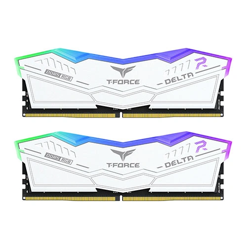 TeamGroup T-Force Delta RGB DDR5 64GB (32GB x 2) 6000MHz CL30 White RAM