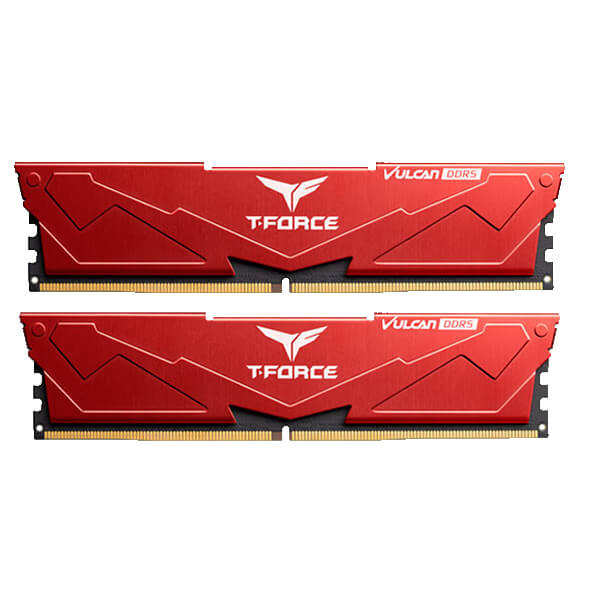 TeamGroup T-Force Vulcan 32GB (16GBx2) DDR5 5200MHz Desktop RAM (Red)