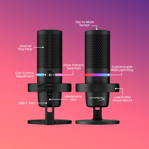 HyperX DuoCast RGB USB Condenser Microphone – Black