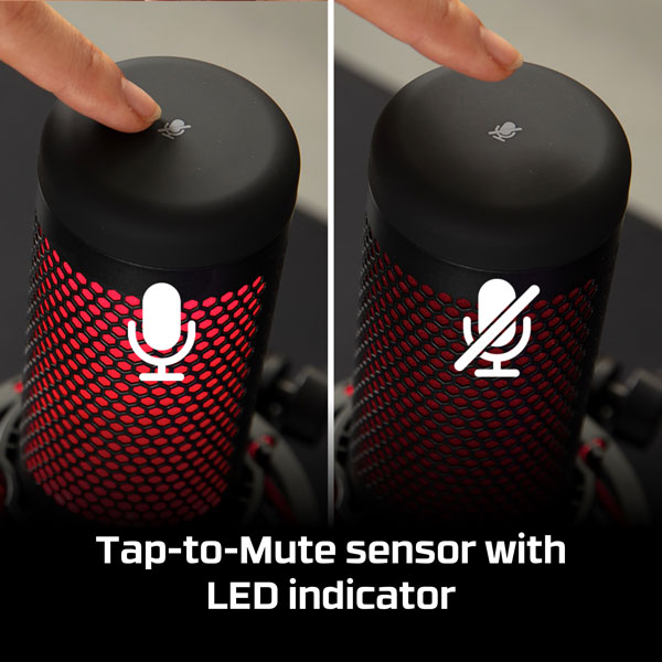 HyperX QuadCast Red LED USB Condenser Microphone (Black)