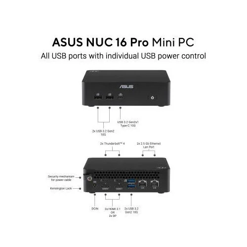 Asus NUC 16 Pro Barebone Mini PC (Intel Core Ultra 5 Processor 325 with Intel Graphics)
