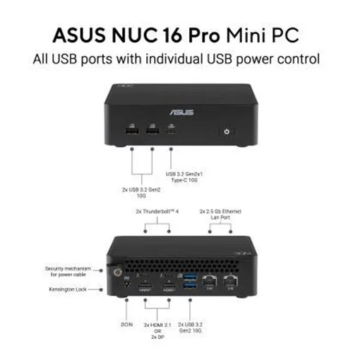 Asus NUC 16 Pro Barebone Mini PC (Intel Core Ultra 7 Processor 356H with Intel Graphics)