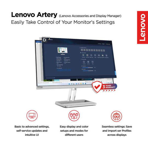 Lenovo L27i-4A 27 Inch White Monitor