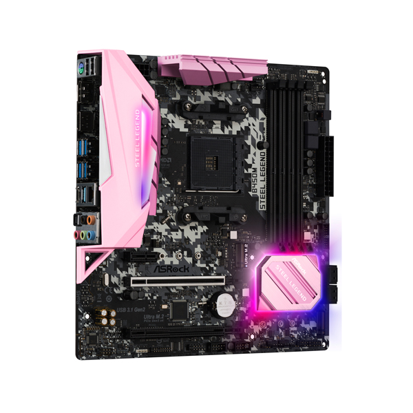 Asrock B450M Steel Legend Pink Edition Motherboard