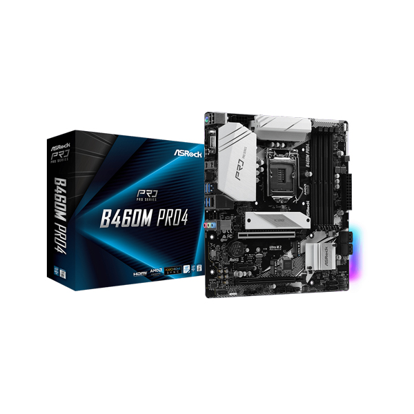 CPU ASRock B460M PRO4 + Intel i5-10400F ASRock B460M Pro4 | LGA 1200 | M-ATX Form Factor - Motherboard