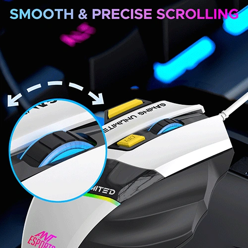 Ant Esports GM100 Gaming Mouse, Black-White